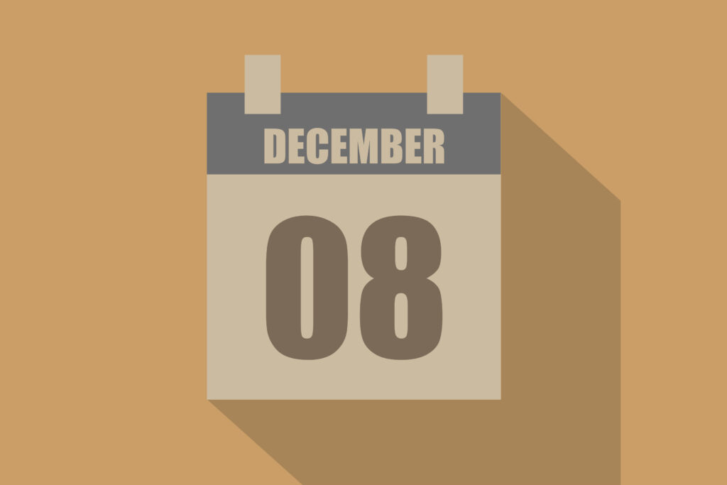 calendar icon 8 december